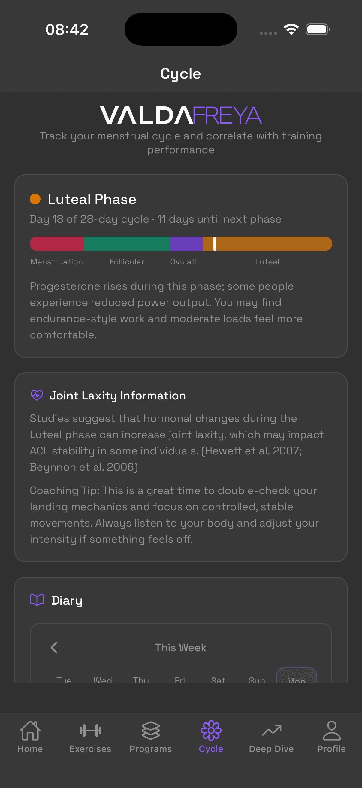 Phase-adapted coaching with cycle awareness